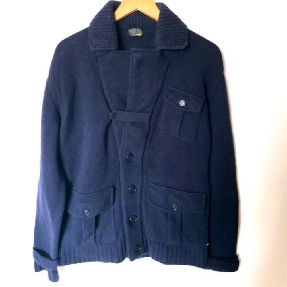 Fendi Blue Mens‎ Coat Jacket Wool Blend XL